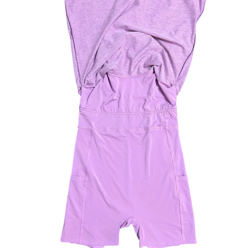 NWT GapFit pink Brushed Tech Jersey Dress size large activewear workout - Picture 2 of 9